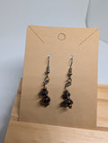 Dark Plum Rondelles, handmade beaded earrings in purple, brown and bronze
