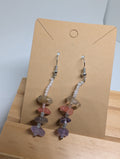 Petal Fade Drop, handmade beaded earrings in white, pink, purple and yellow