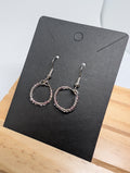 Frosted Lilac Mini Hoop, handmade beaded earrings in purple, pink, clear and silver